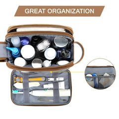 BAGSMART canvas khaki two-sided zipper pockets keep wet items separated and accessible