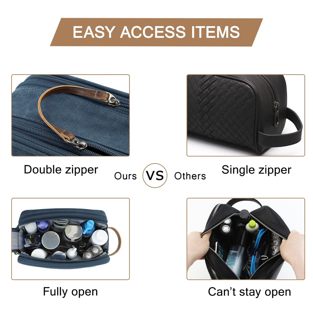 BAGSMART Toiletry Bag navy canvas finish blends style with durability