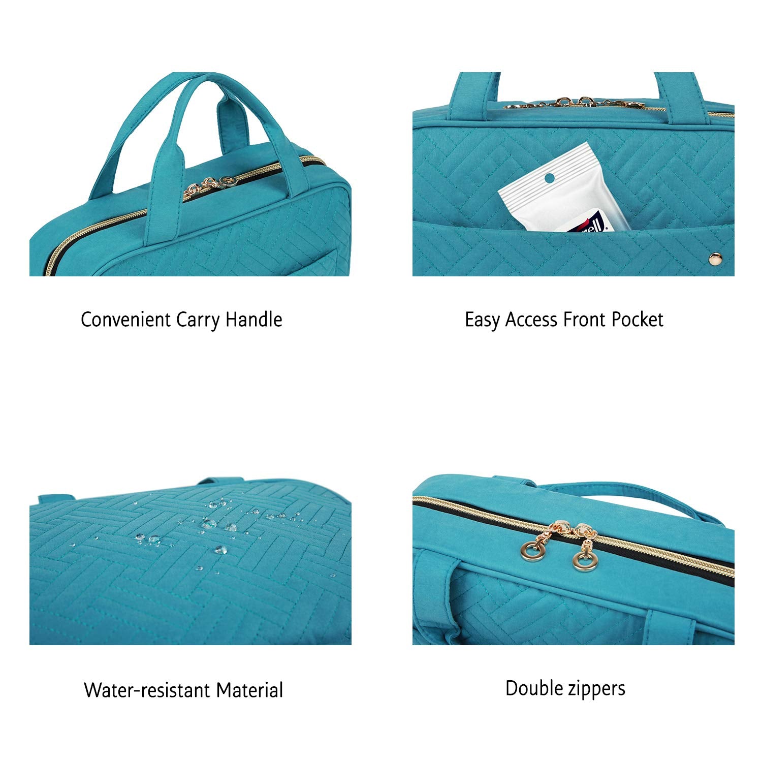 BAGSMART Toiletry Bag size open vs rolled demonstrates spacious travel kit capacity