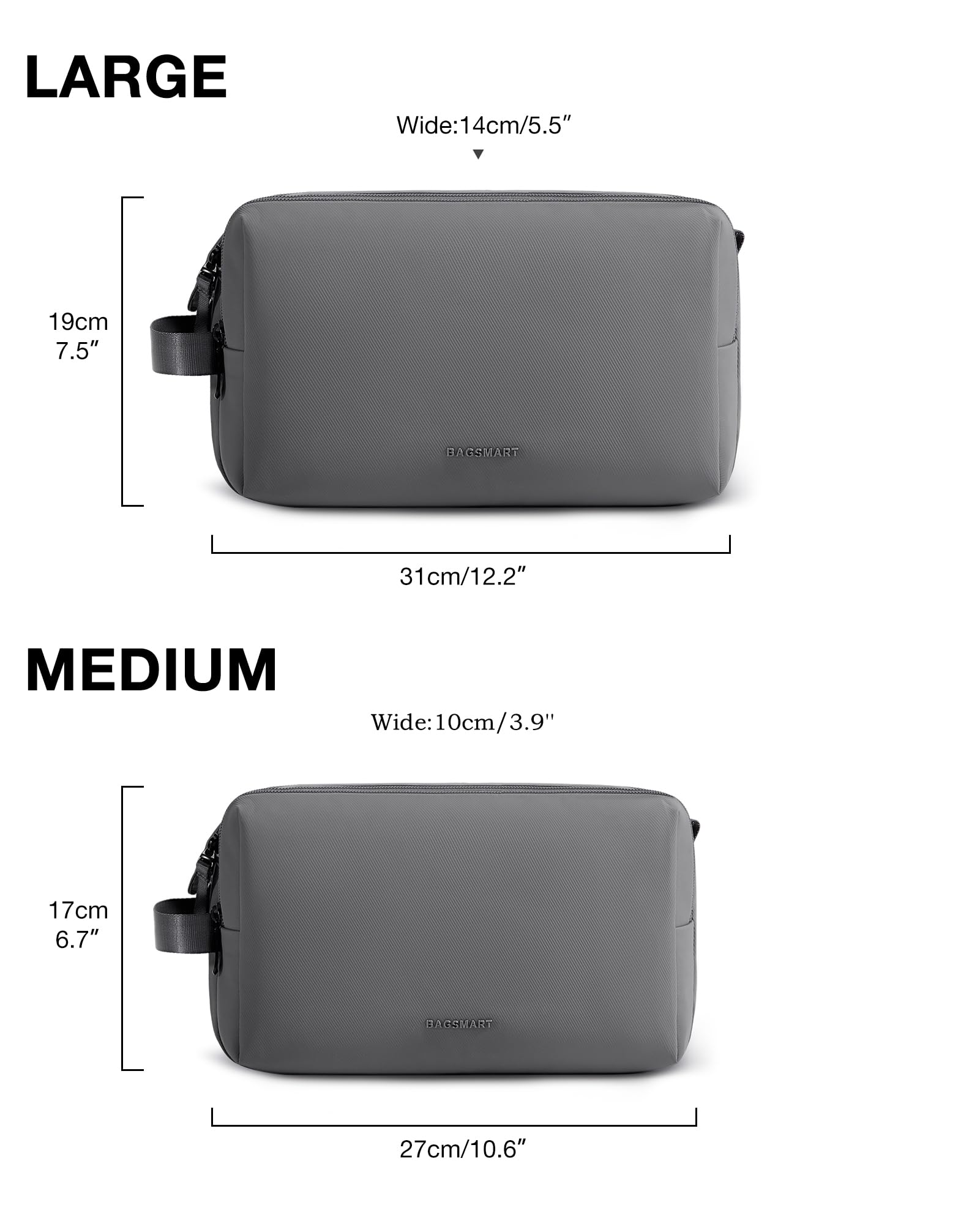 BAGSMART toiletry bag travel-ready for home use and trips.
