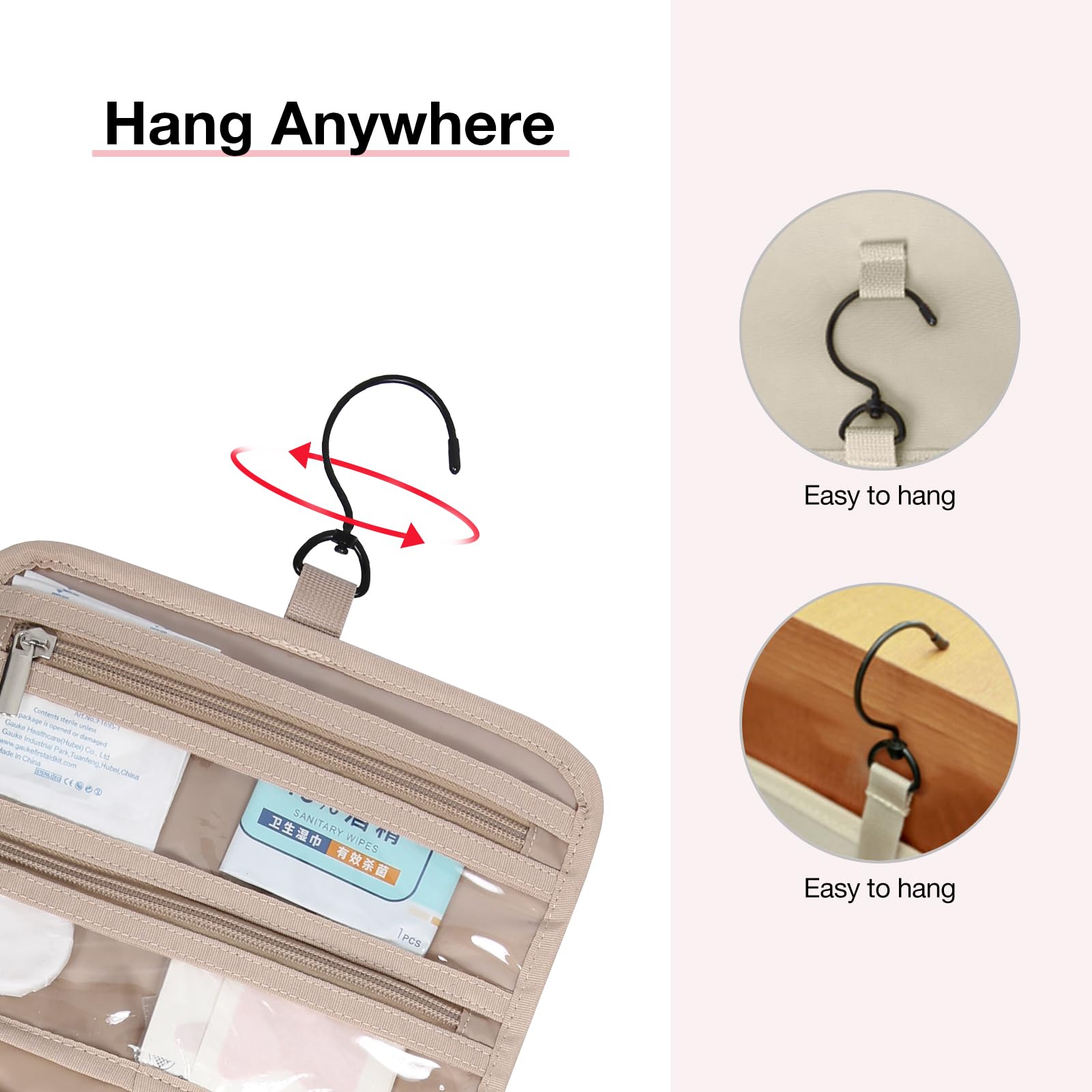 BagSmart travel-use-case image illustrating packing for overnight trips and gym showers
