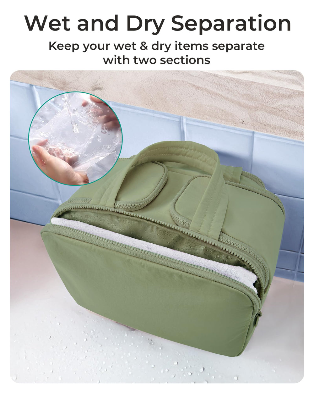 BAGSMART waterproof fabric helps protect contents from leaks and cleans quickly.