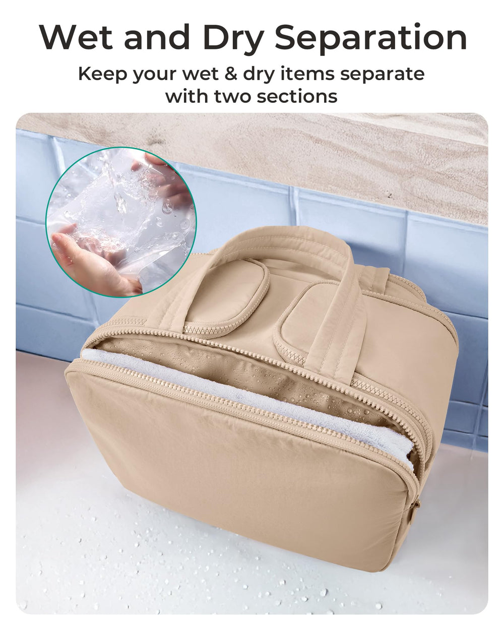 BAGSMART Puffy Bag waterproof fabric enables easy cleaning and spill protection