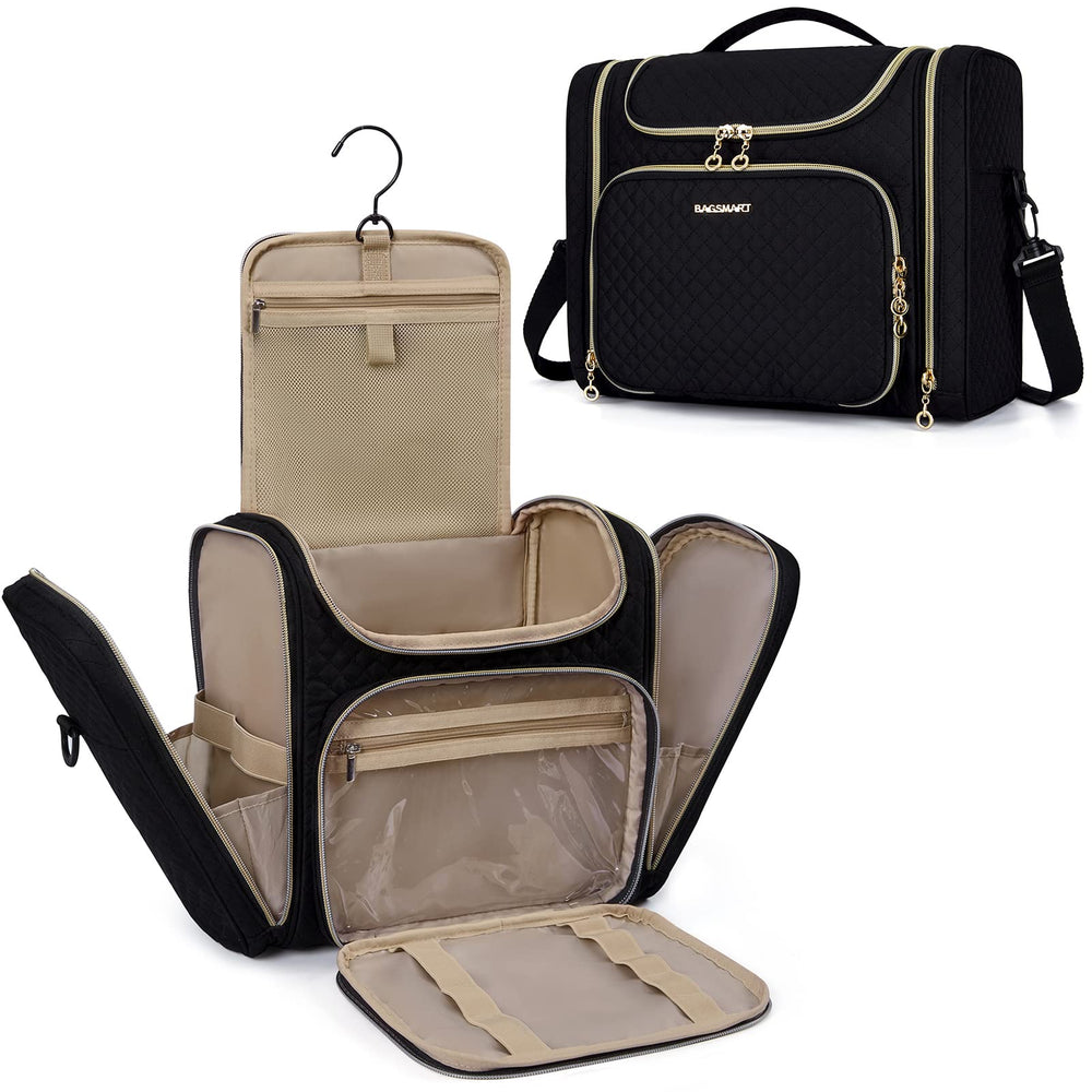 BAGSMART Toiletry Bag water resistant material close up for secure travel cosmetics
