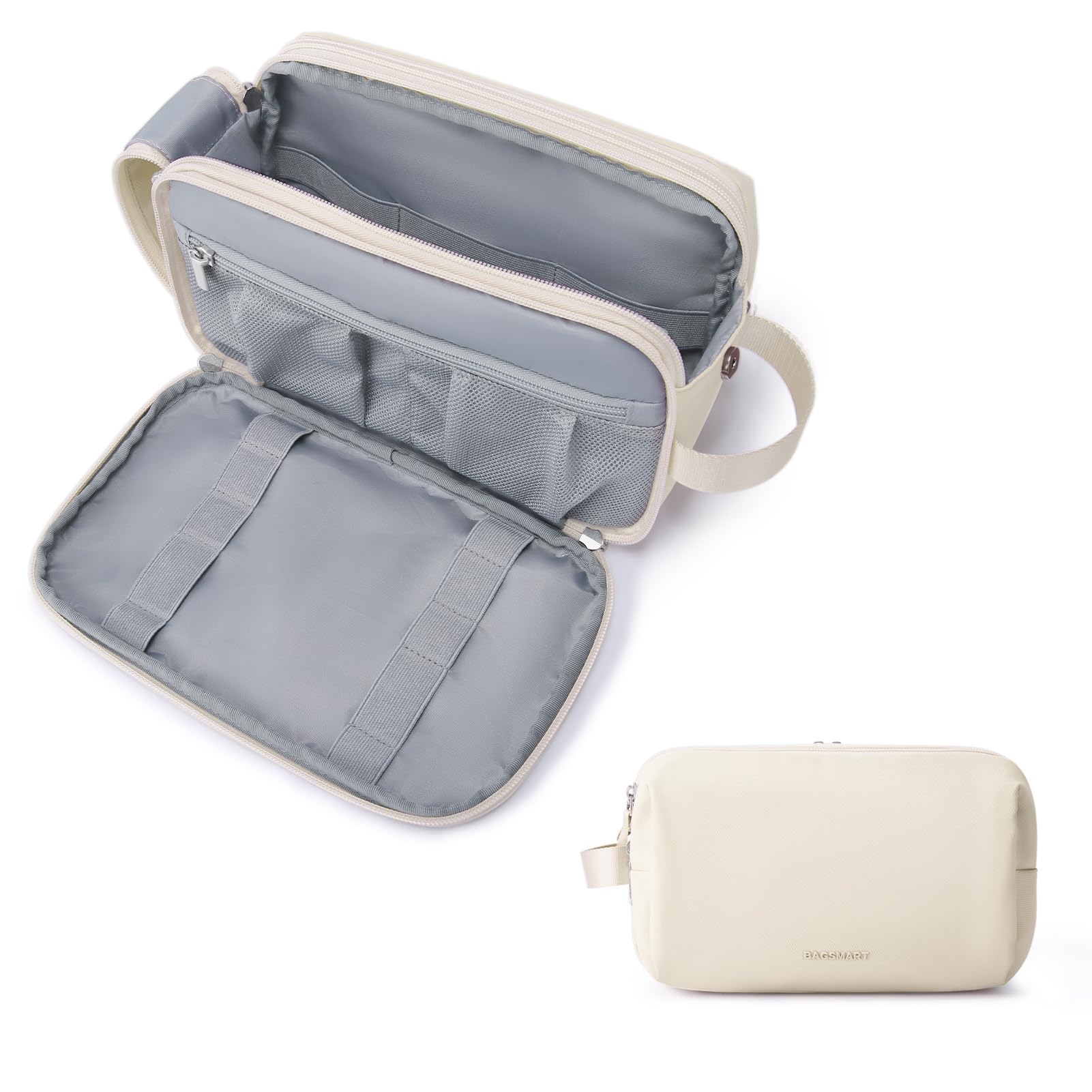 BAGSMART toiletry bag water-resistant shell guards items during travel