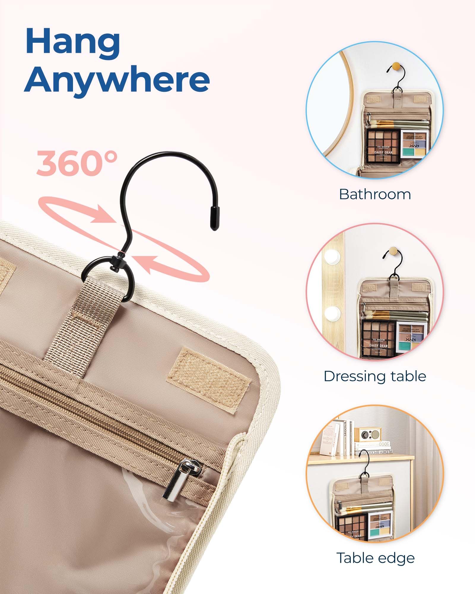 BAGSMART transparent pockets provide quick visibility and easy access.