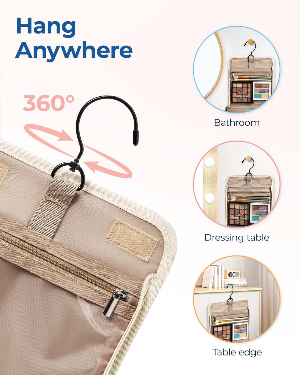 BAGSMART transparent pockets provide quick visibility and easy access.