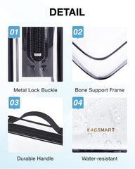 BAGSMART transparent travel bag top opening for quick retrieval of essentials.