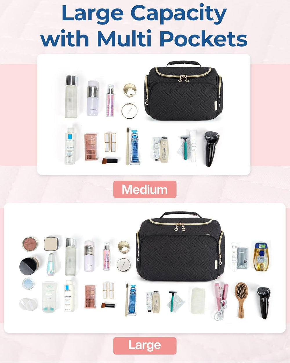 BAGSMART travel bag handle and two-way zip provide versatile portability