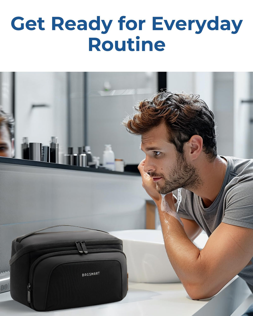 BAGSMART Travel Essentials bag demonstrates versatile packing for travel and gym use.
