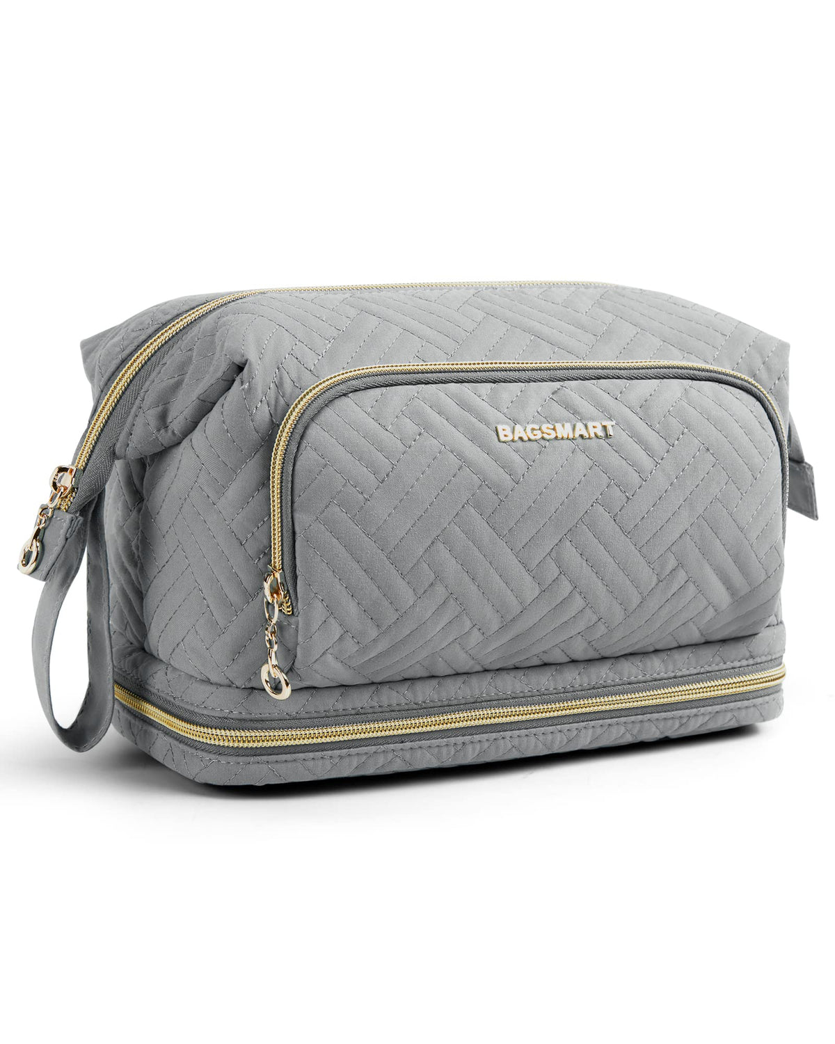 BAGSMART travel makeup bag wide-open design for easy access to cosmetics on the go