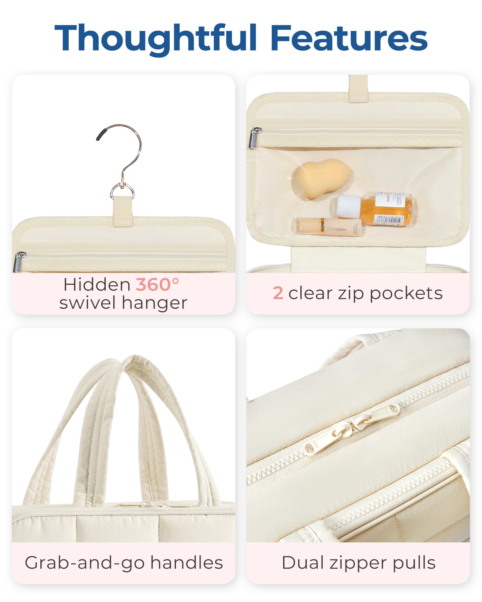 BAGSMART 360-degree swivel hook enables versatile hanging options.