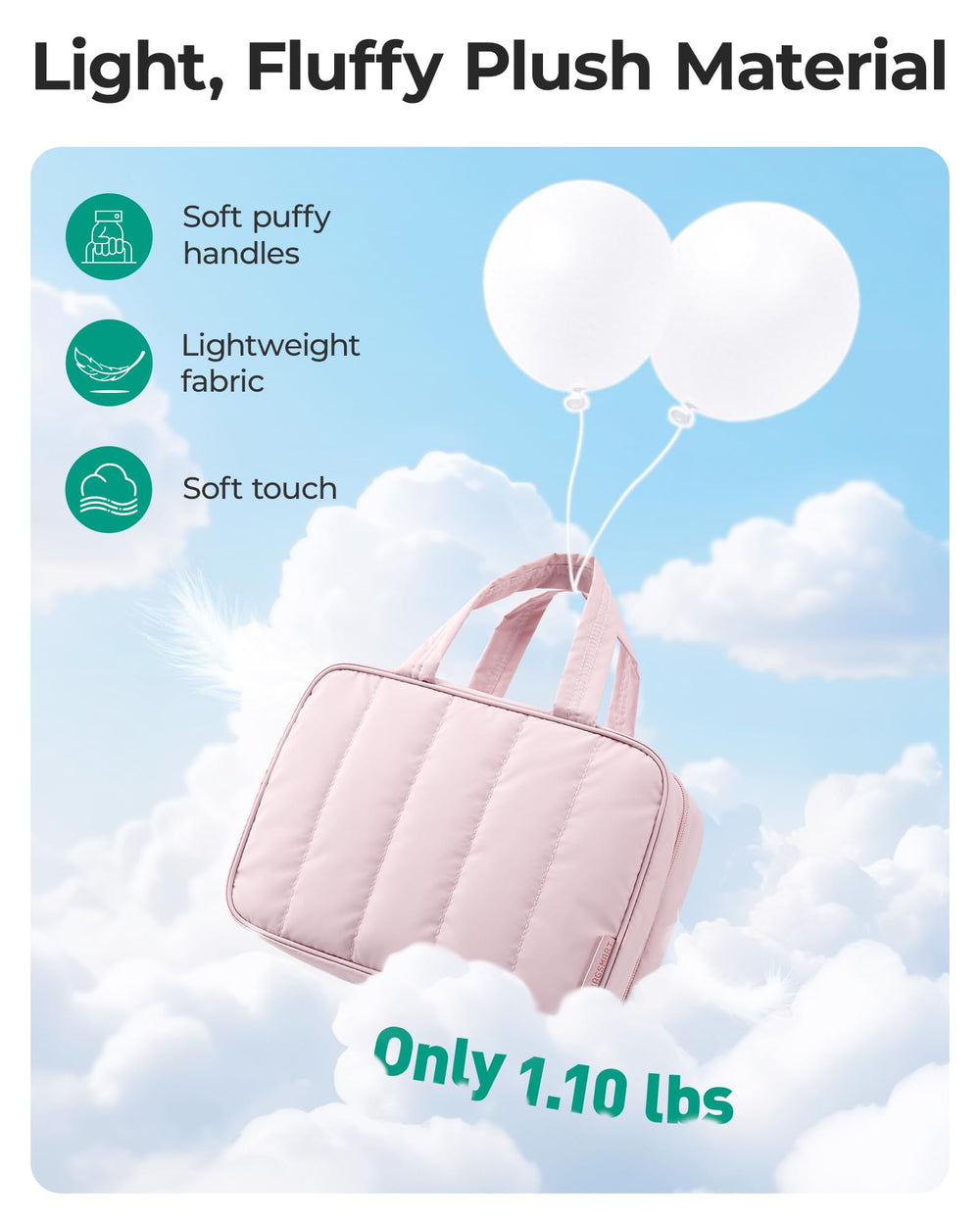 BAGSMART travel toiletry bag compact size fits easily in luggage.