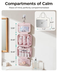 BAGSMART travel toiletry bag dedicated compartments for organized packing.