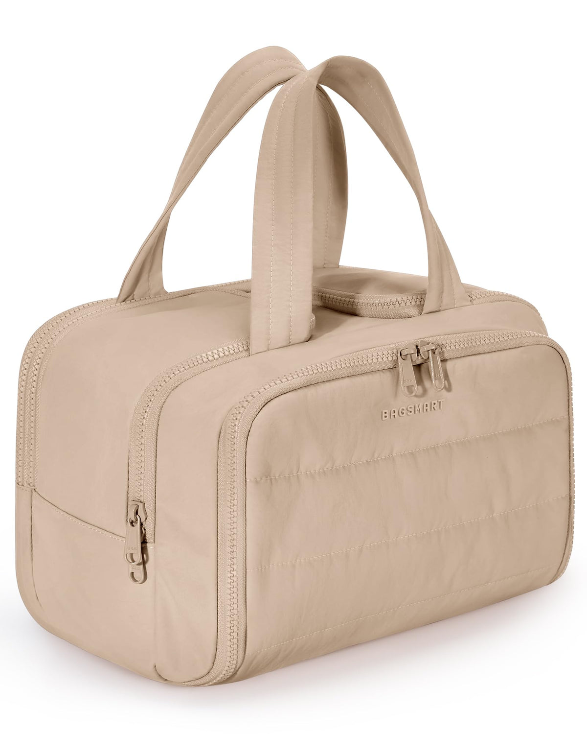 BAGSMART Travel Toiletry Bag front view showing wide opening for quick packing