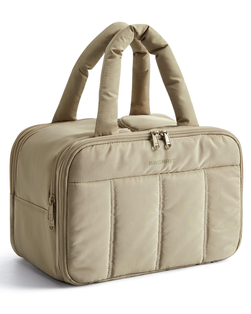 BAGSMART Travel Toiletry Bag grayish brown front pocket enables quick access while traveling