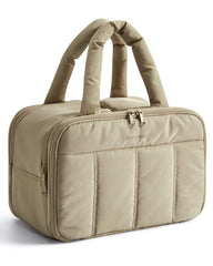 BAGSMART Travel Toiletry Bag grayish brown front pocket enables quick access while traveling