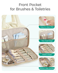 BAGSMART Two main compartments grayish brown provide easy item retrieval