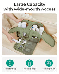 BAGSMART travel bag with handle demonstrates portable organization for on-the-go routines.