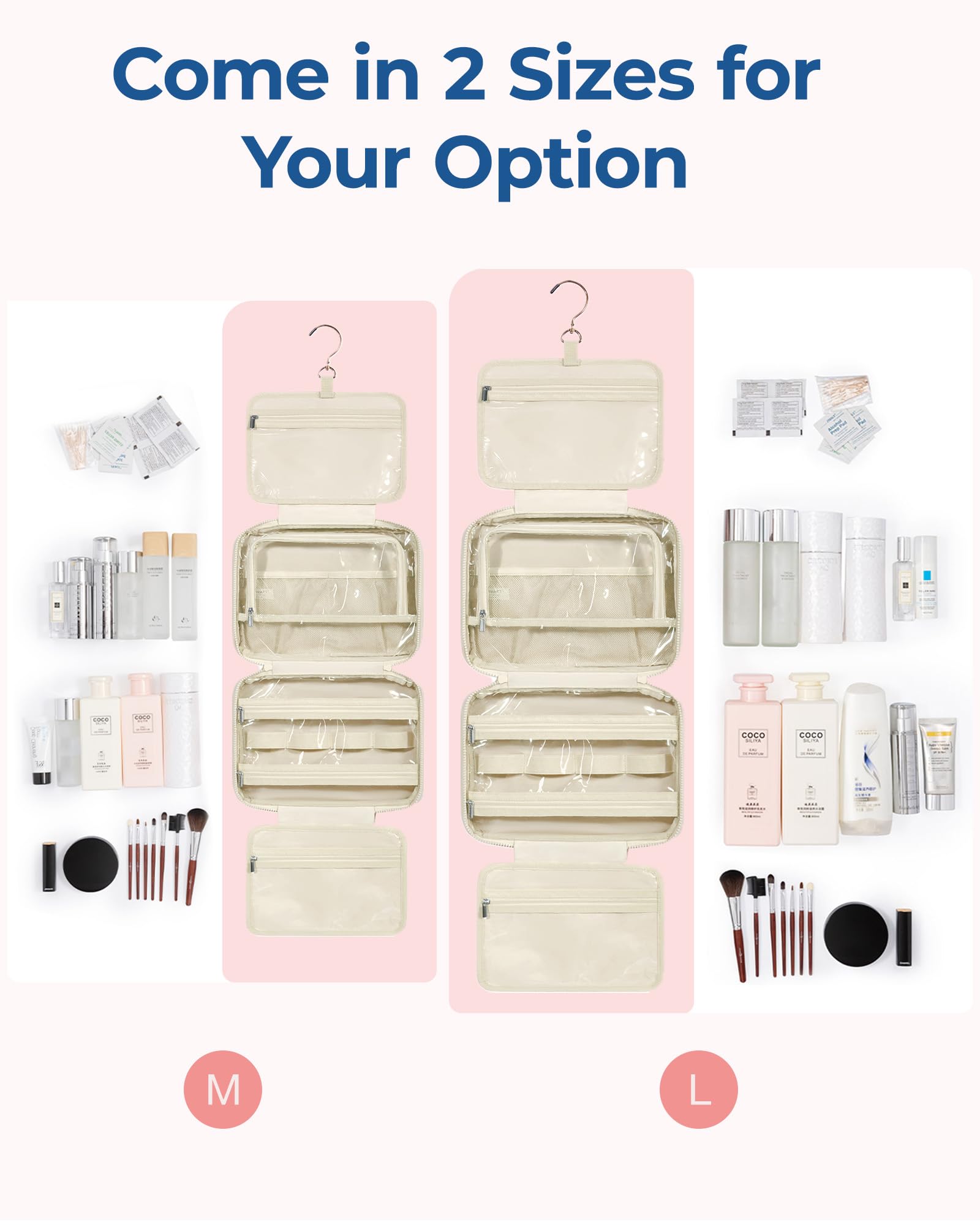 BAGSMART interior elastic pockets keep bottles upright and secure.