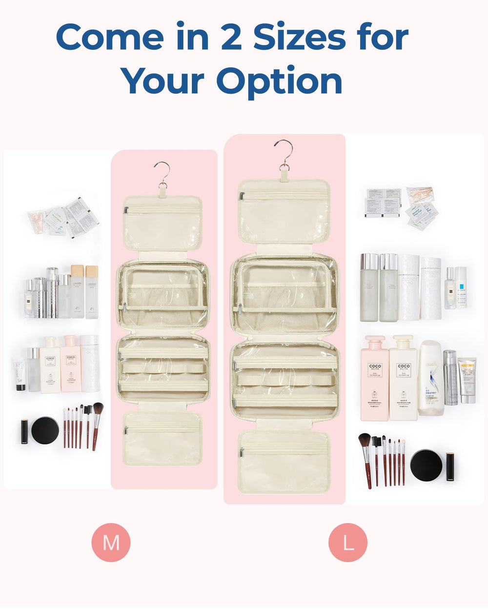 BAGSMART interior elastic pockets keep bottles upright and secure.