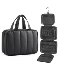 BAGSMART travel toiletry bag main compartment keeps bottles secure.