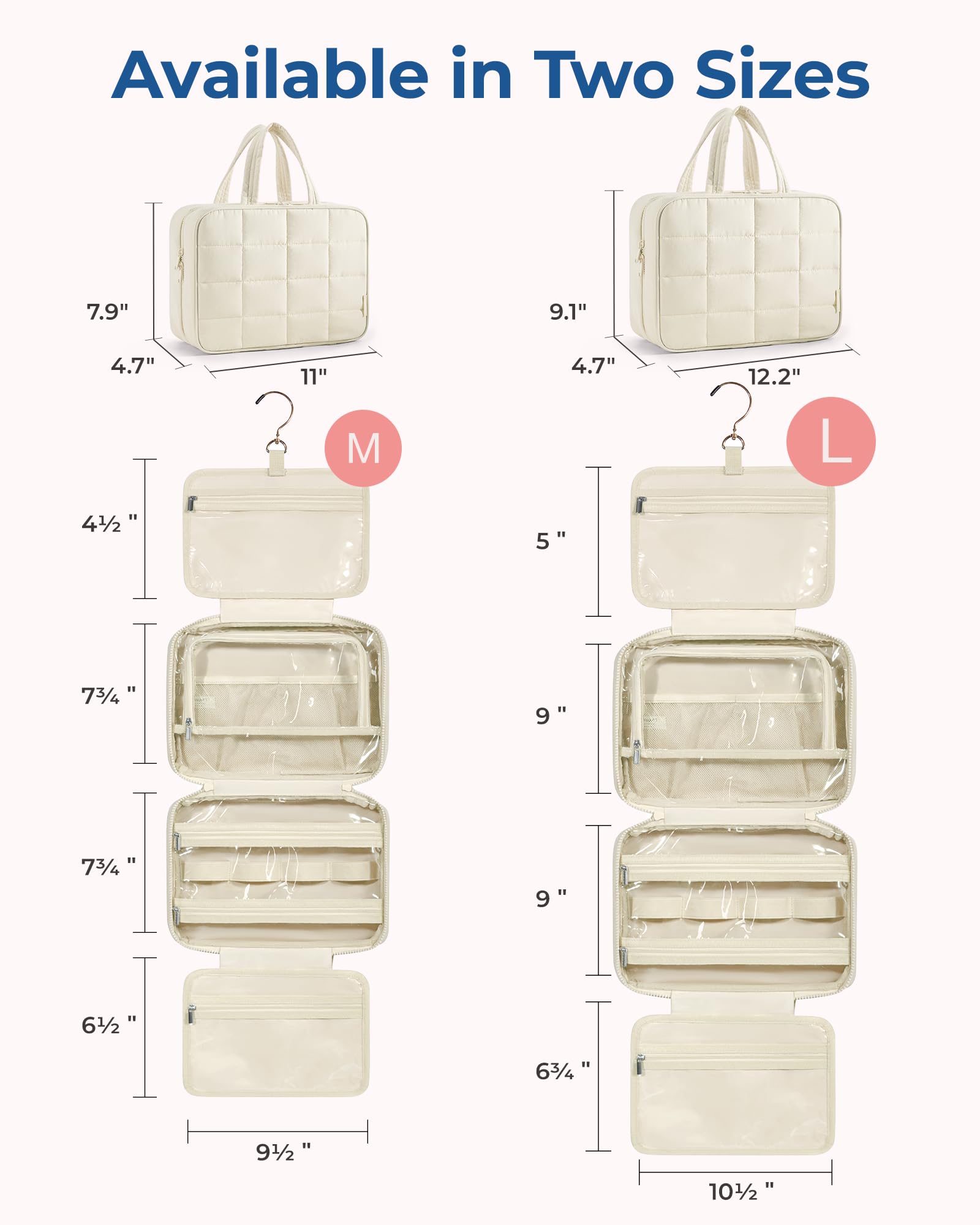 BAGSMART puffy nylon travel bag is lightweight and comfortable to carry.