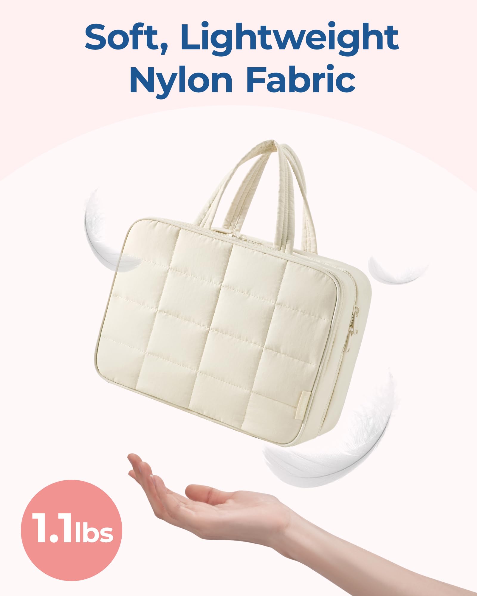 BAGSMART two-way zipper bag with transparent sides for quick viewing.