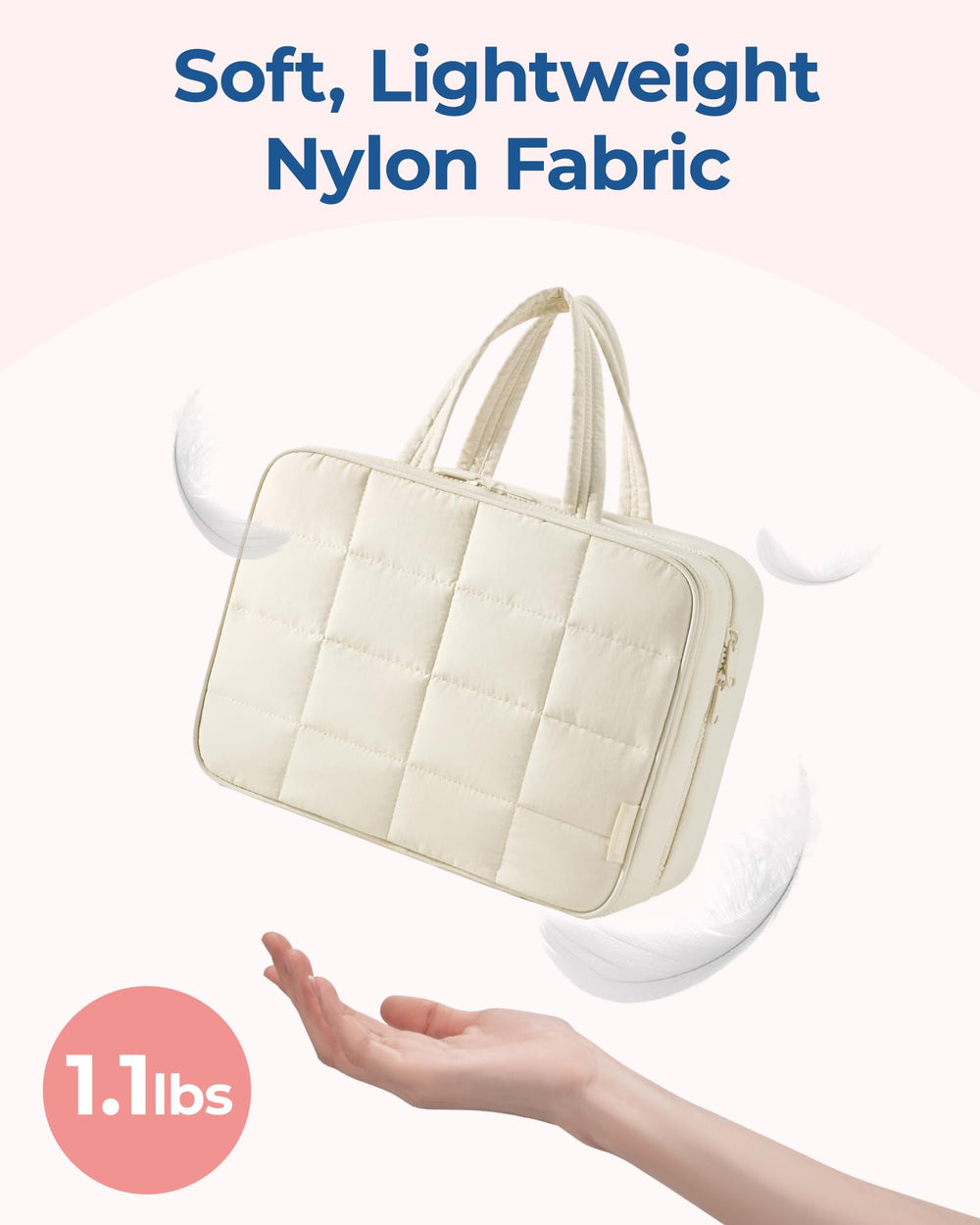 BAGSMART two-way zipper bag with transparent sides for quick viewing.