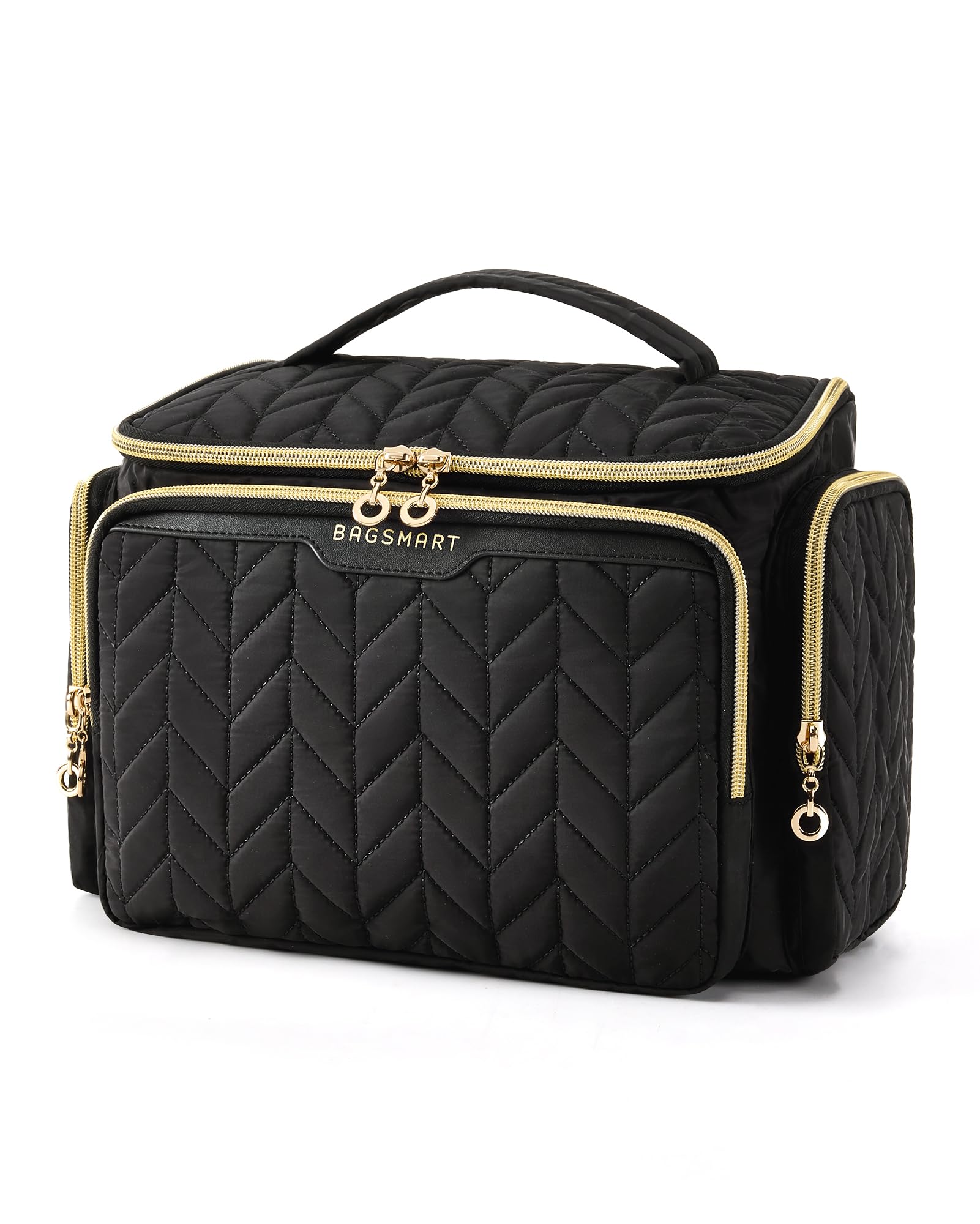 bagsmart travel toiletry bag wide opening for easy access to cosmetics on the go
