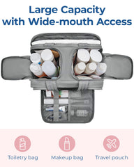 BAGSMART waterproof front pocket keeps items separated and easy to wipe clean.