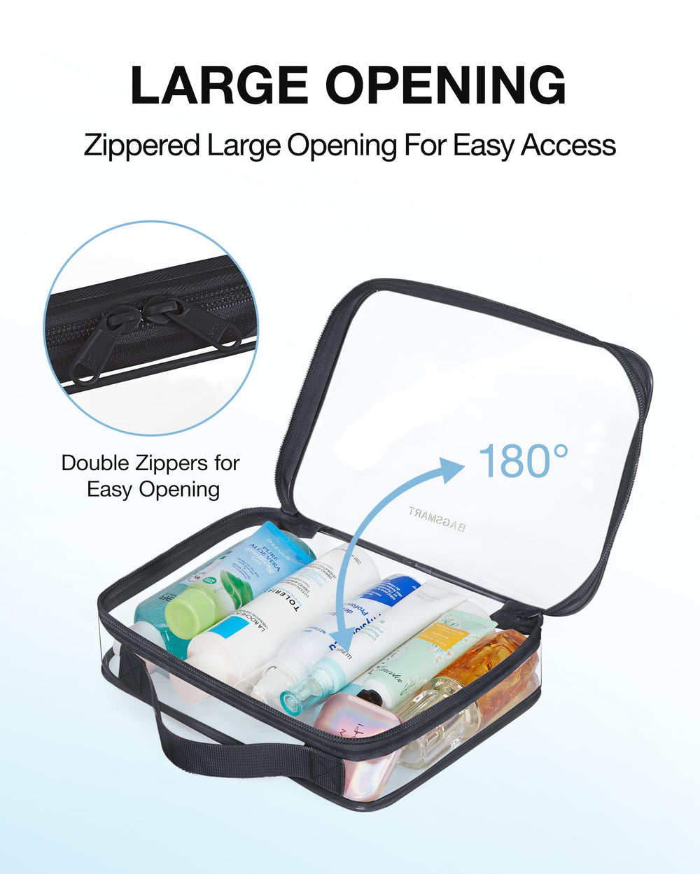 BAGSMART waterproof reinforced seams protect contents from leaks during travel.