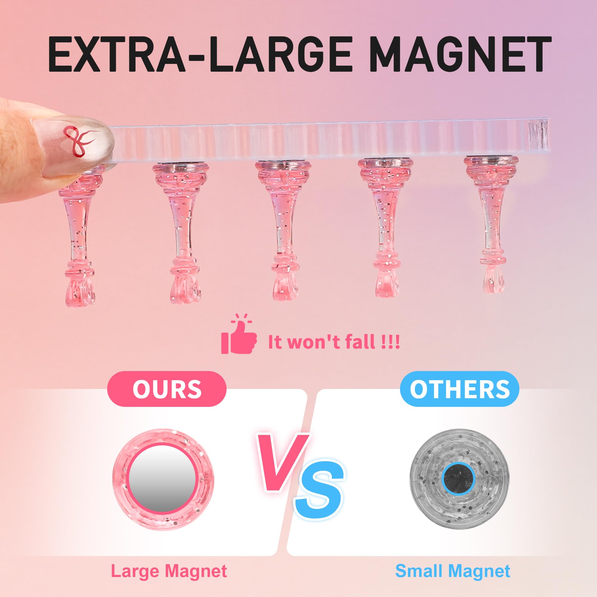 BAGTeck aurora heart base magnetic stand for stable single-nail painting.