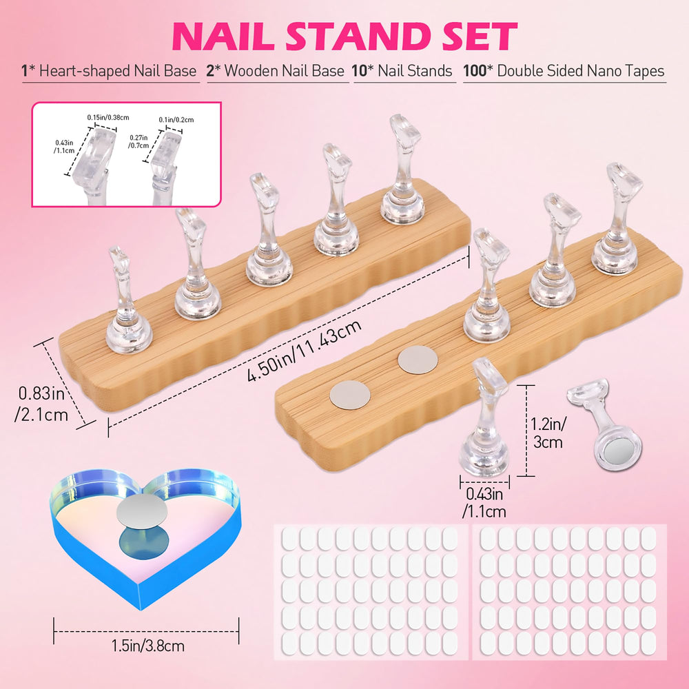 BAGTeck aurora heart nail stand adds decorative stability for nail art practice