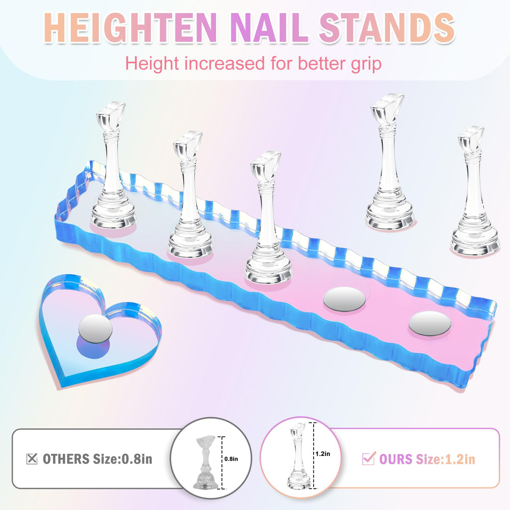 BAGTeck nail stands collection supports varied nail sizes for versatile designs