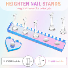 BAGTeck nail stands collection supports varied nail sizes for versatile designs