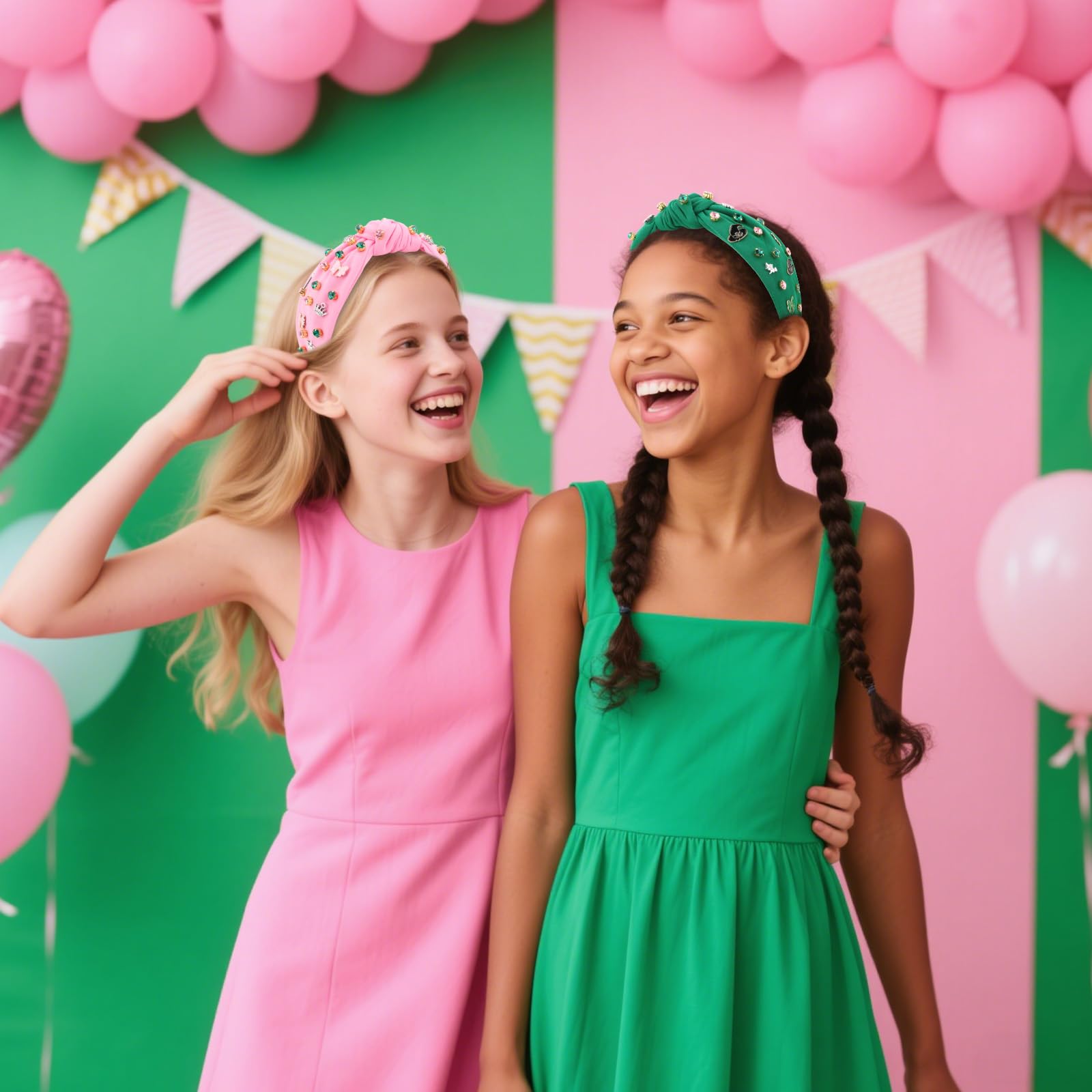 BAHABY Knotted Headband party look elevates outfits for Halloween or birthdays.