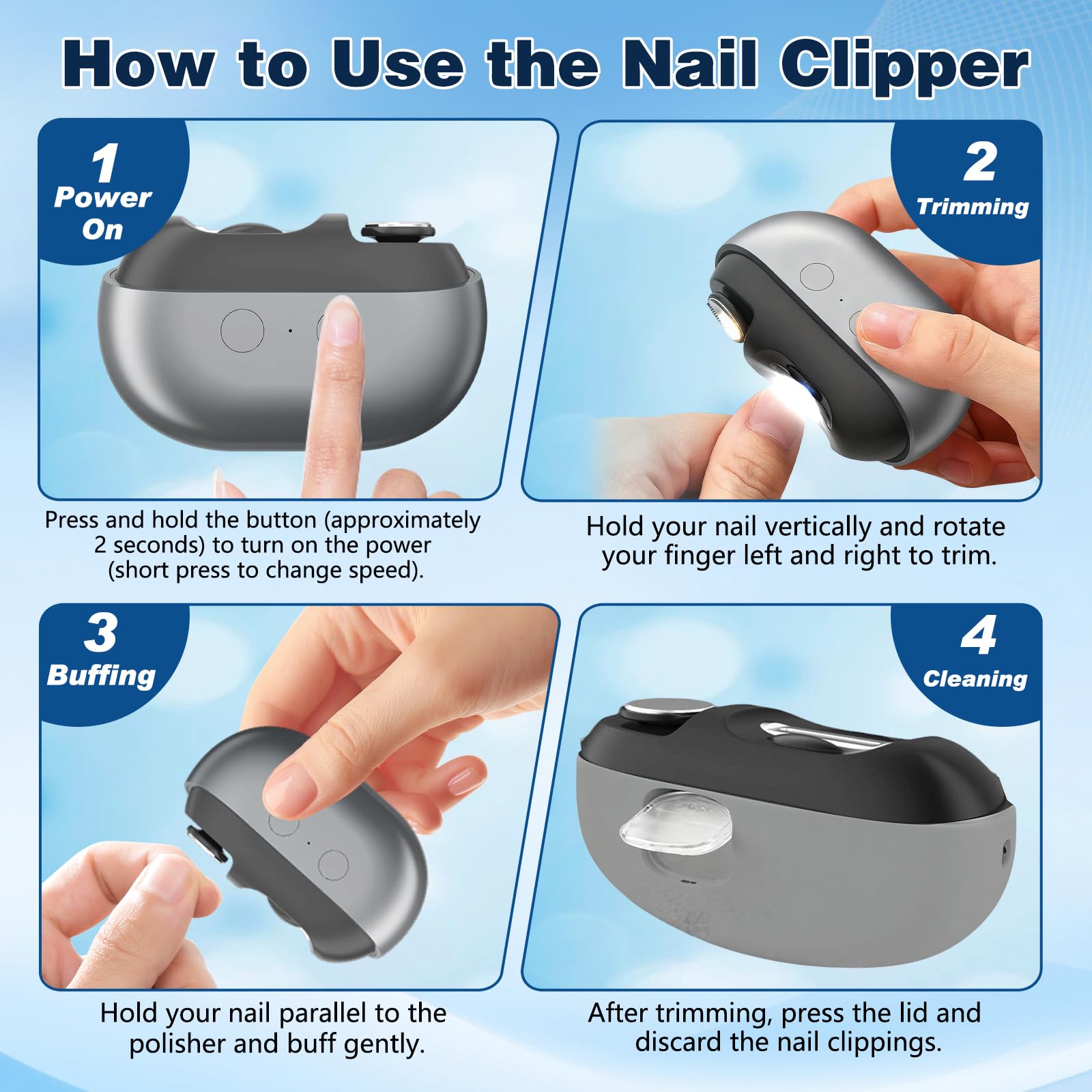 BaiKupo Easy Clip thick nails image demonstrates strong grip for thick nails