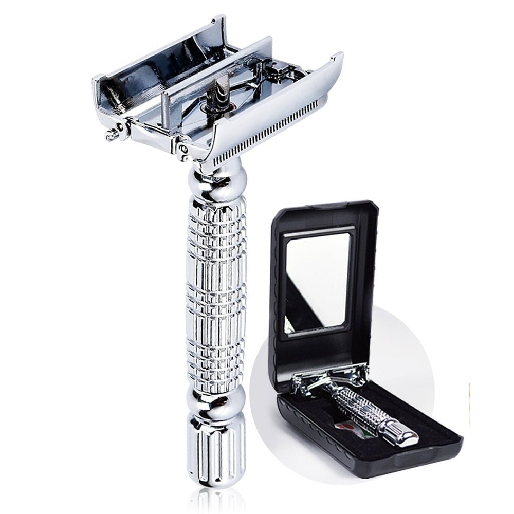 BAILI butterfly-open-razor main view demonstrates beginner-friendly access for a close shave.