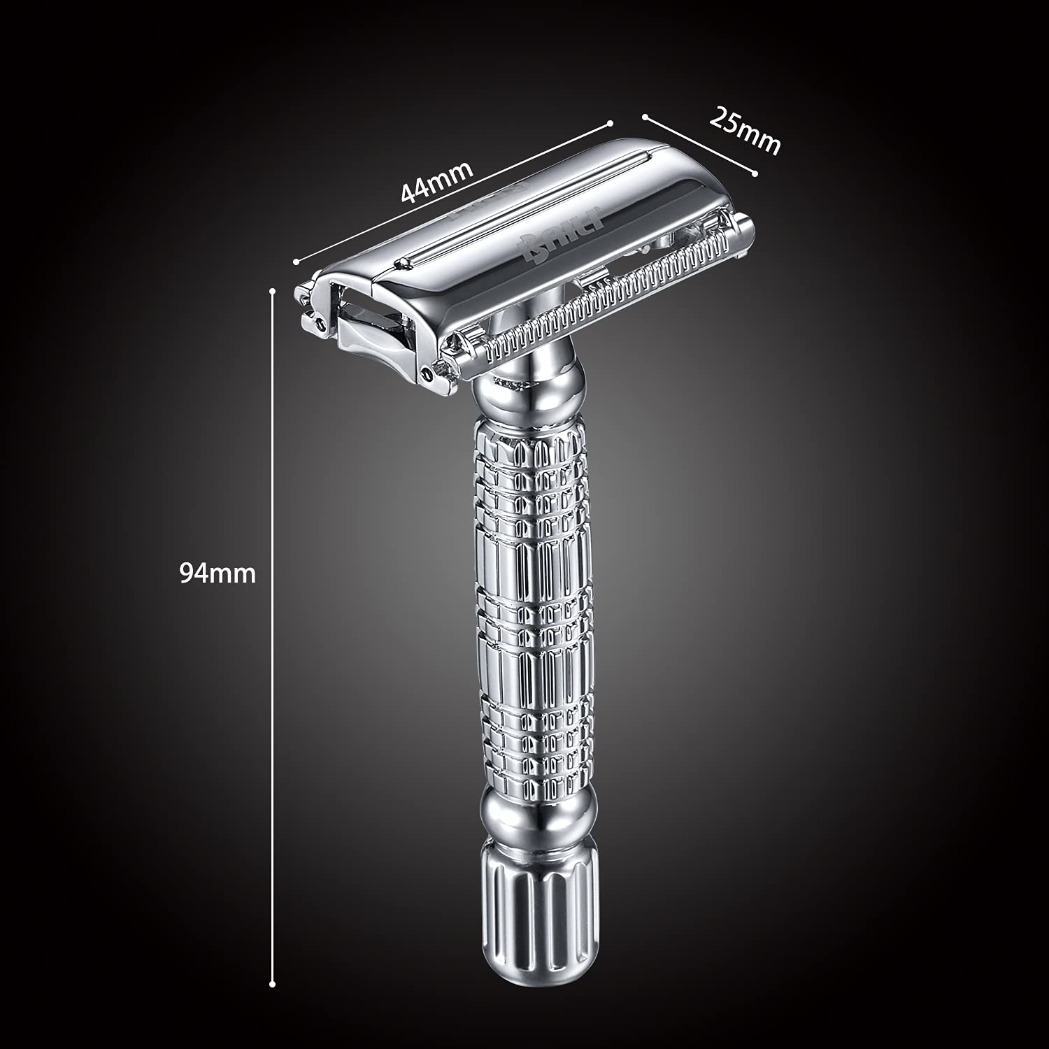 BAILI razor metal construction showcases rust-proof zinc alloy and chrome finish for durability.