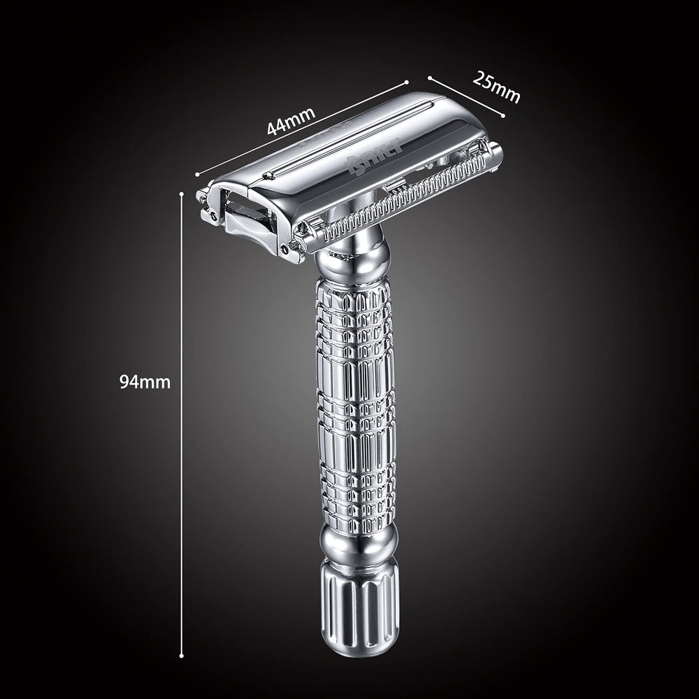 BAILI razor metal construction showcases rust-proof zinc alloy and chrome finish for durability.