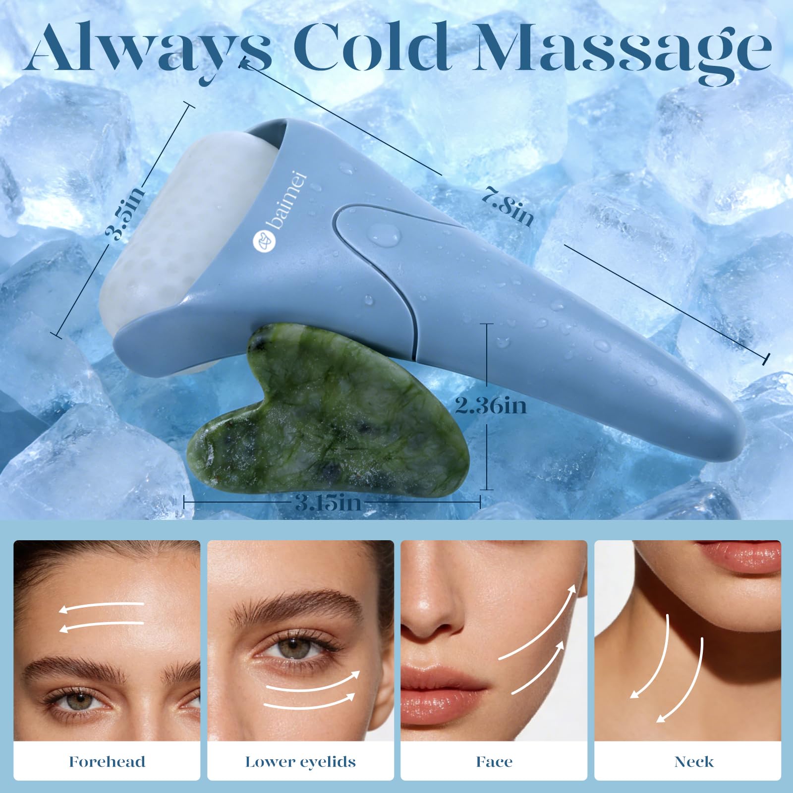 BAIMEI gua sha massage demo showing targeted contouring and relaxation