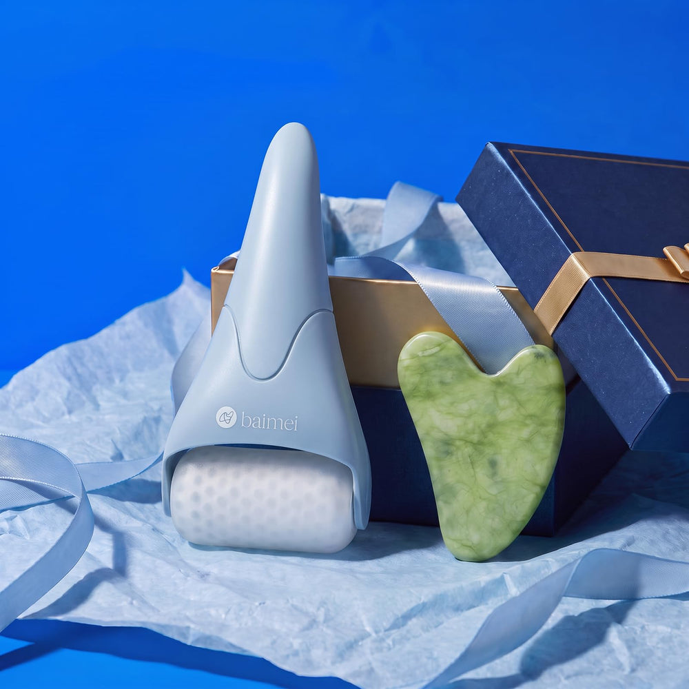BAIMEI roller close-up showing smooth cooling head for soothing touch