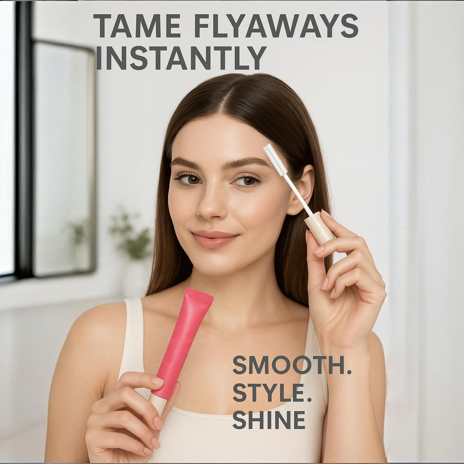 BAISEN DIARY styling wand with built-in brush smoothing frizz and flyaways on the go
