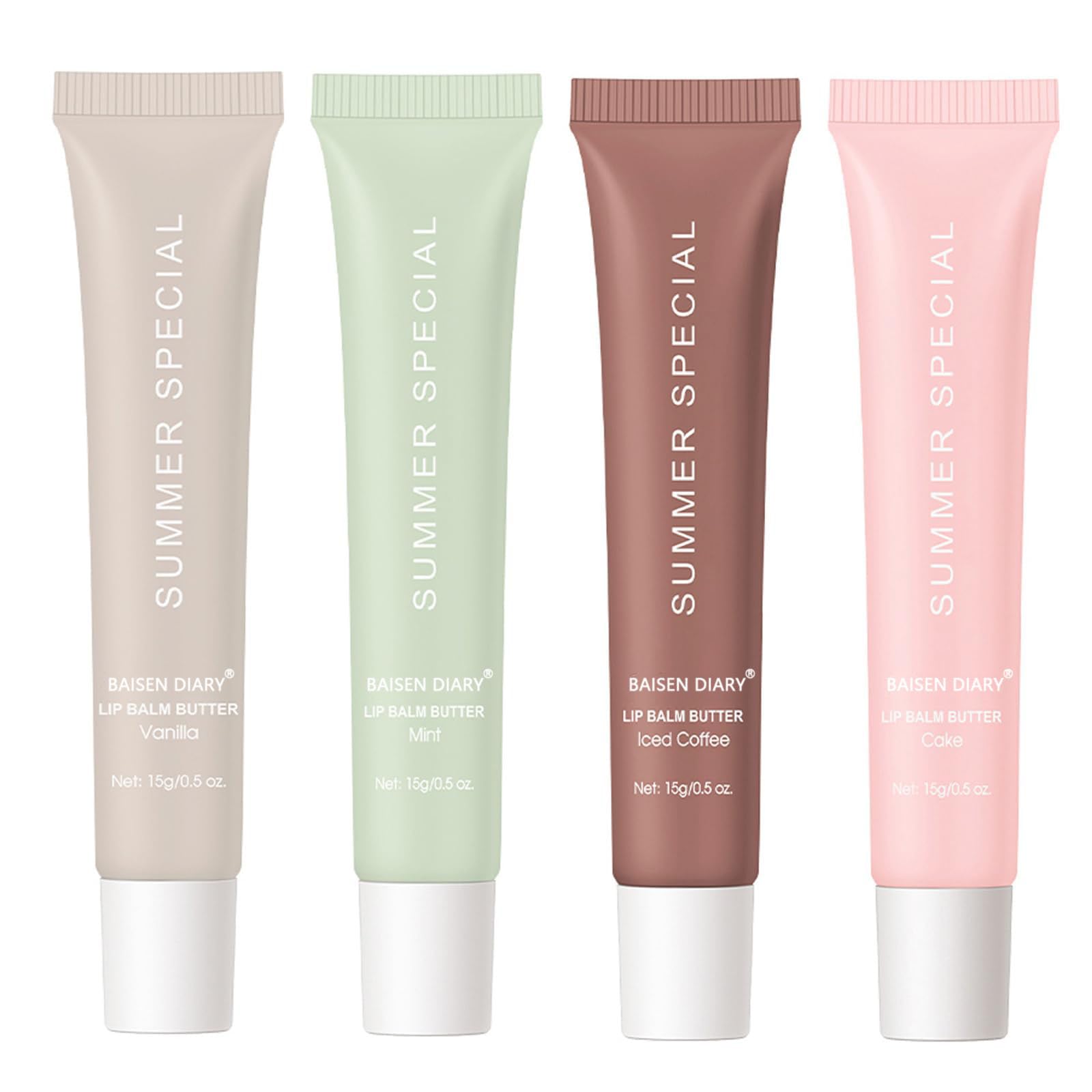 BAISEN DIARY lip butter four-pack front view shows portable hydration for daily lips