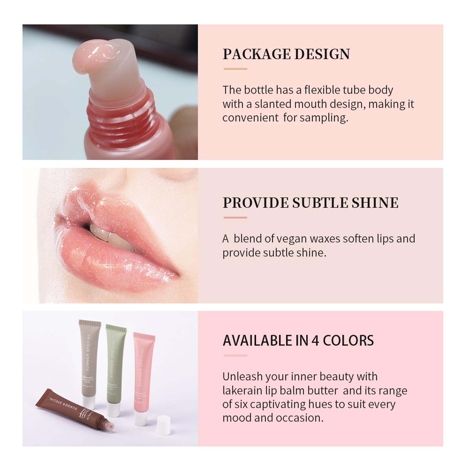BAISEN DIARY lip butter texture close-up highlights luxurious, easy-glide cream