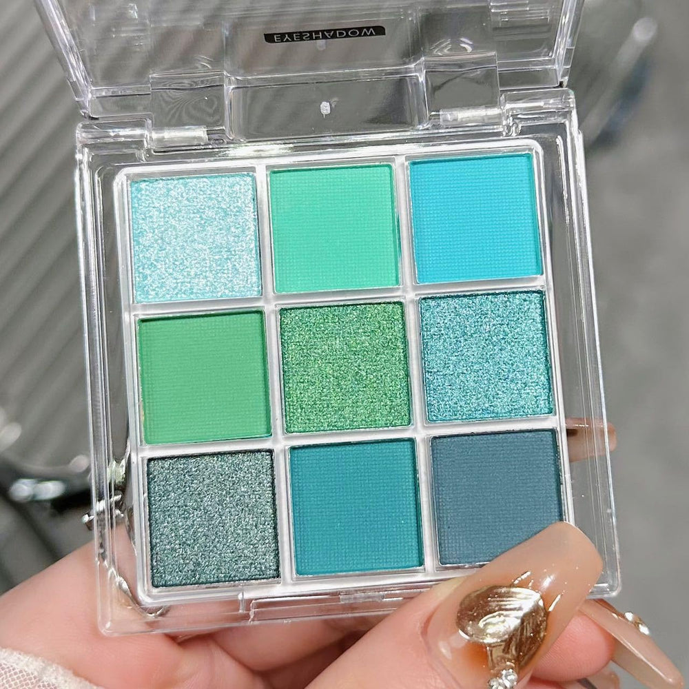 BAISEN DIARY Paleta 9 Colores Verde Aguacate, aplicación en ojos con acabado suave