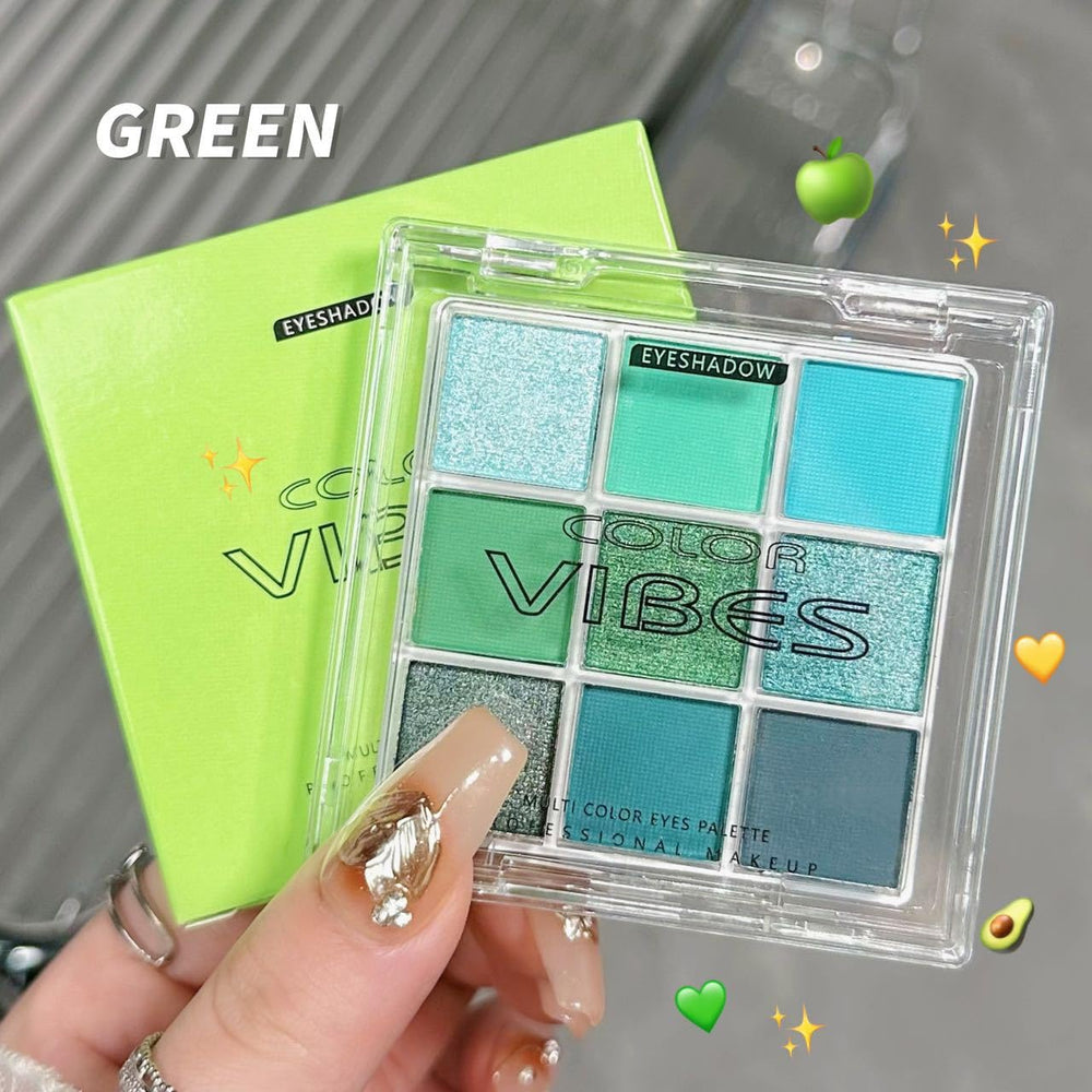 BAISEN DIARY Paleta 9 Colores Verde Aguacate, muestras de sombras para elegir tono ideal