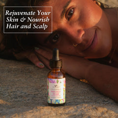 Baja Basics prickly pear seed oil face application—smooths and hydrates skin