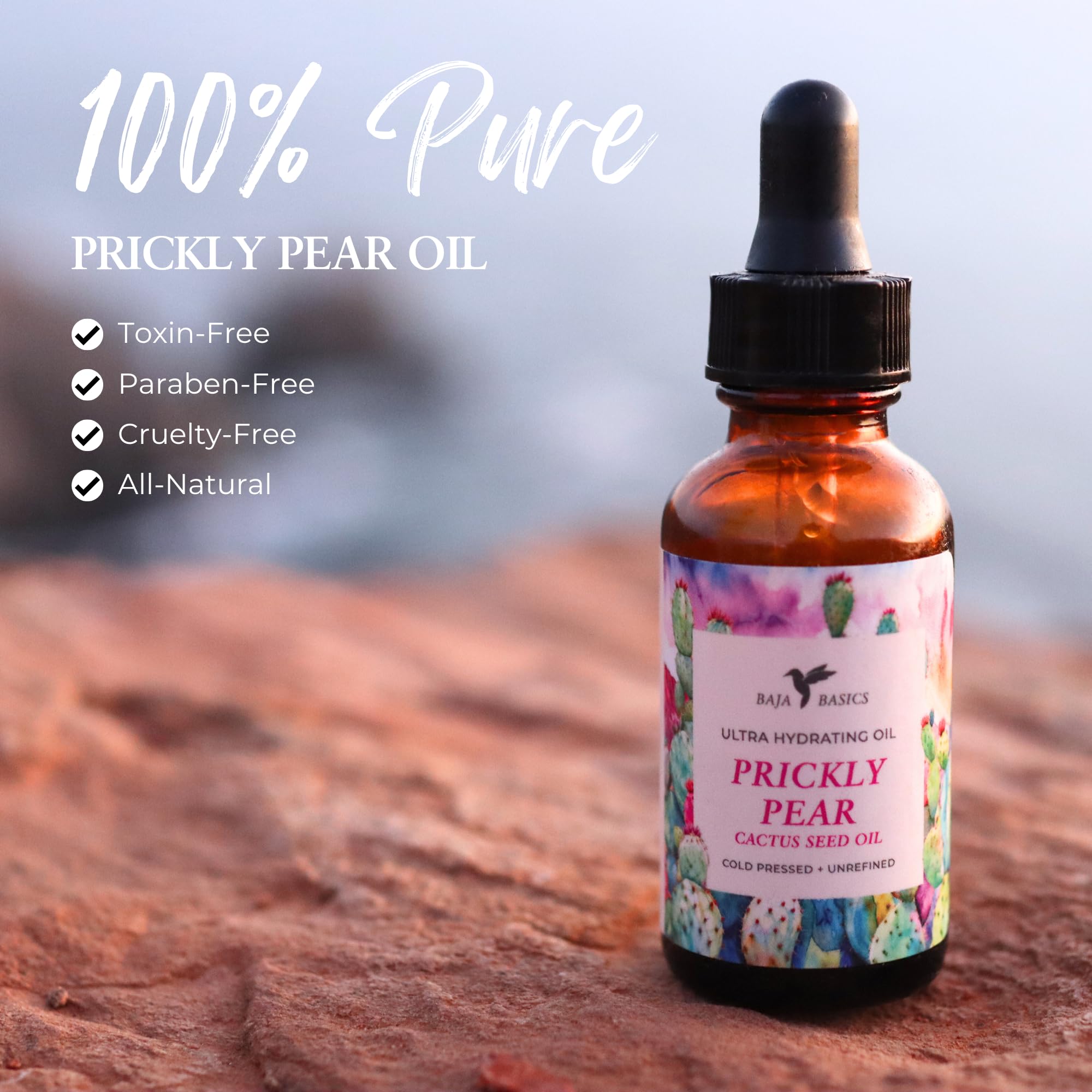Baja Basics prickly pear seed oil vegan-cruelty-free—clean beauty option